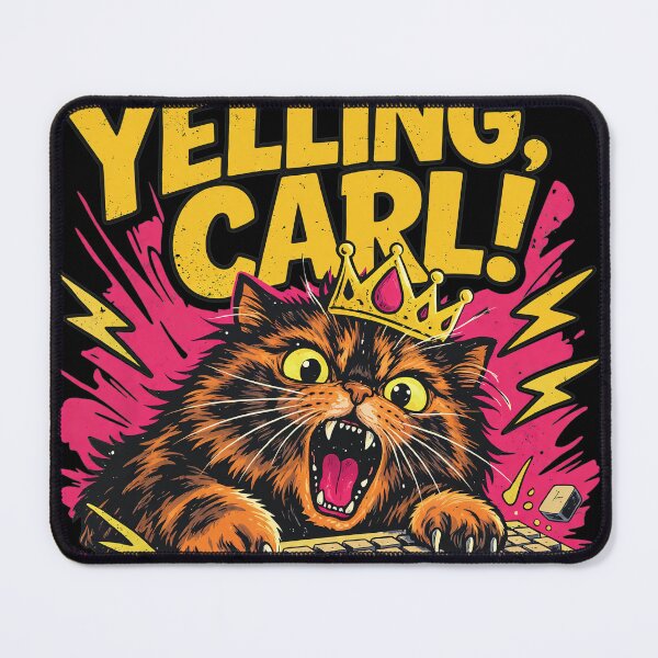 Item preview, Furious King Cat Yelling at Computer Input Device designed and sold by Loopdrawings.