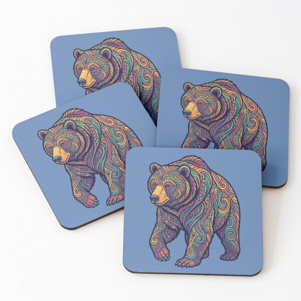 Item preview, Psychedelic Grizzly Bear Mandala Art  designed and sold by Skyrocketz.