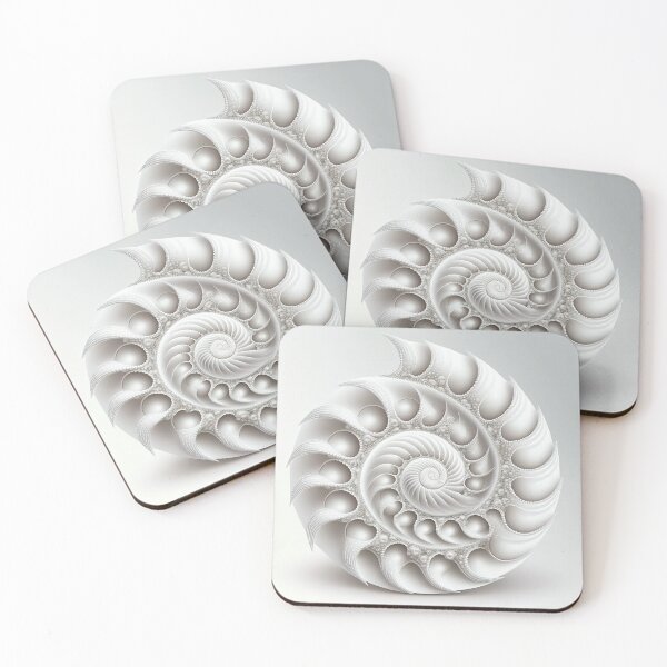 Item preview, White Sculptural Nautilus Minimalist Fibonacci Art designed and sold by RAGANADesign.