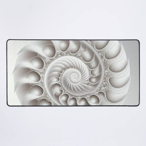 Item preview, White Sculptural Nautilus Minimalist Fibonacci Art designed and sold by RAGANADesign.