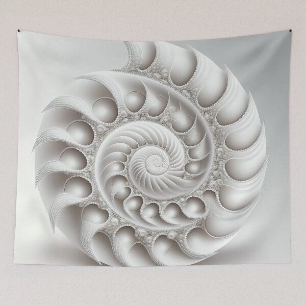 Item preview, White Sculptural Nautilus Minimalist Fibonacci Art designed and sold by RAGANADesign.