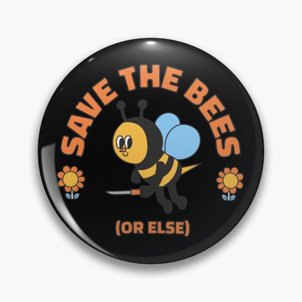 Item preview, Save The Bees Or Else Cartoon With Knife designed and sold by Loopdrawings.