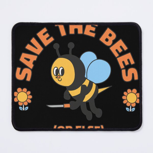 Item preview, Save The Bees Or Else Cartoon With Knife designed and sold by Loopdrawings.