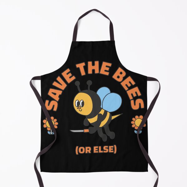 Item preview, Save The Bees Or Else Cartoon With Knife designed and sold by Loopdrawings.