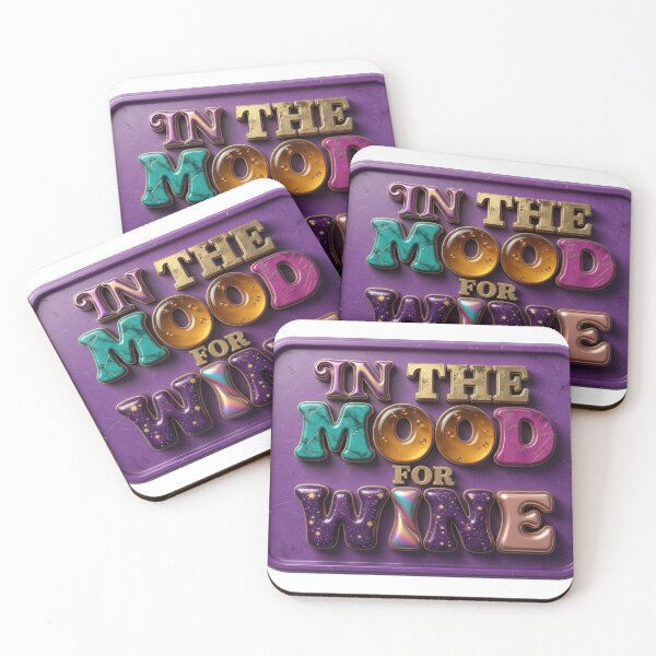 Item preview, Catchy Purple IN THE MOOD FOR WINE Text Design designed and sold by dazzlemakers.