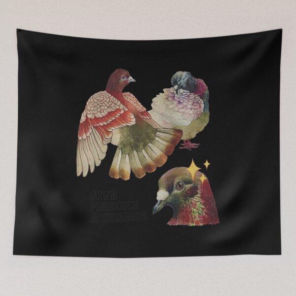 Item preview, Give Pigeons A Chance Bird Art Vintage Style designed and sold by BlossomieStore.