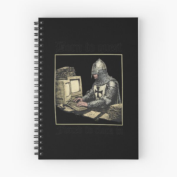 Item preview, Born to Quest Forced to Clock In Knight designed and sold by BlossomieStore.