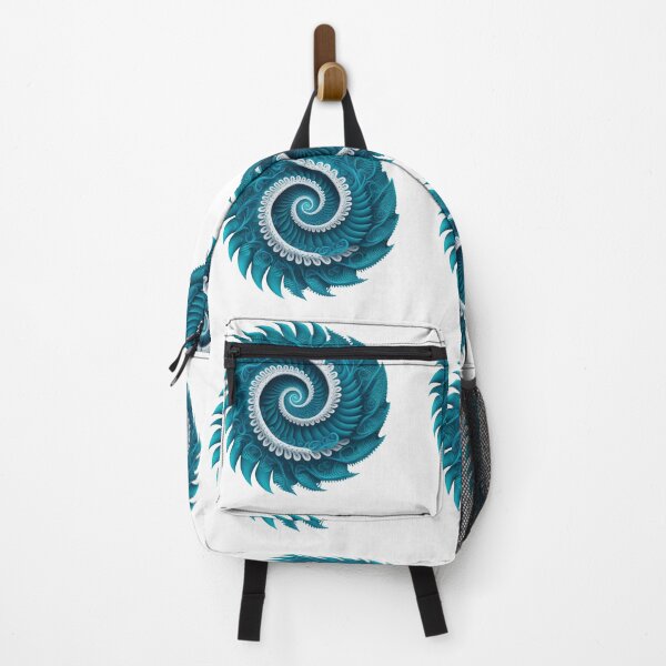 Item preview, Teal Fractal Wave Spiral Ocean Blue Abstract designed and sold by RAGANADesign.