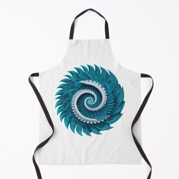 Item preview, Teal Fractal Wave Spiral Ocean Blue Abstract designed and sold by RAGANADesign.