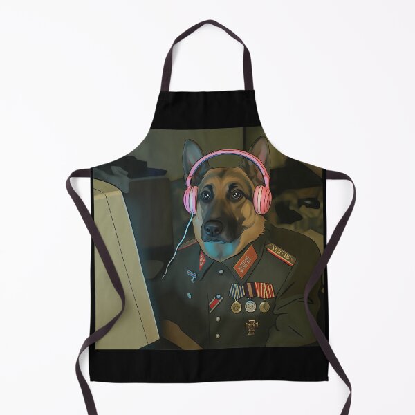 Item preview, Dog in Uniform Listening on Pink Headphones designed and sold by BlossomieStore.