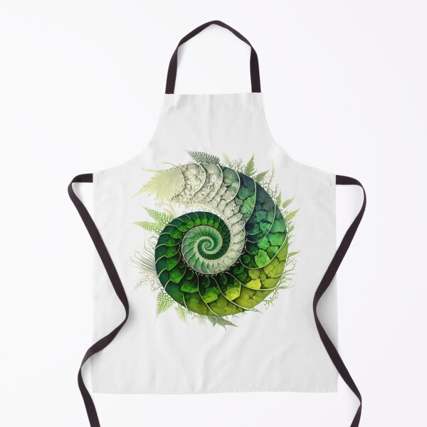 Item preview, Green Fern Fibonacci Spiral Botanical Leaf Art designed and sold by RAGANADesign.