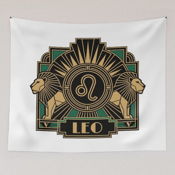 Item preview, Leo Zodiac Art Deco Geometric Medallion Astrology Design designed and sold by Osmose-Studio ⭐⭐⭐⭐⭐.