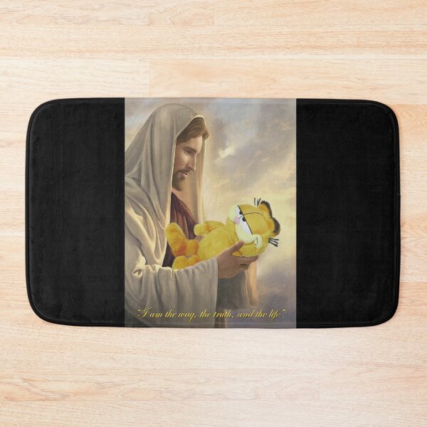 Item preview, Jesus Holding Garfield Plush Celestial Scene designed and sold by Eowcat.