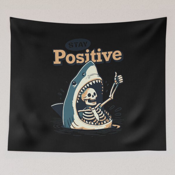 Item preview, Shark Skeleton Positive Vibe Surfacing Art designed and sold by Eowcat.