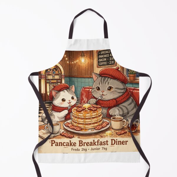 Item preview, Freda and Junior Pancake Breakfast Diner - Kawaii USA Retro Cats designed and sold by MAISON SYLVIE.