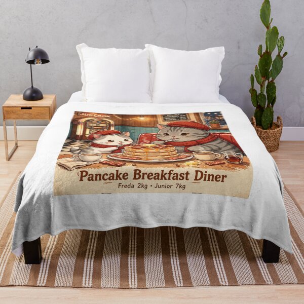 Item preview, Freda and Junior Pancake Breakfast Diner - Kawaii USA Retro Cats designed and sold by MAISON SYLVIE.