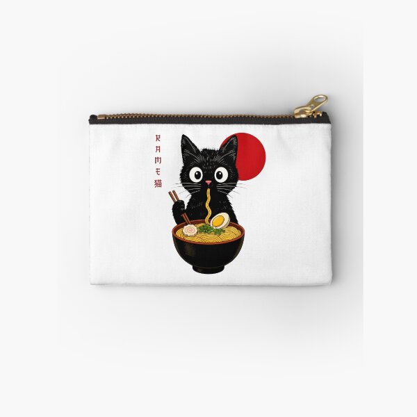 Item preview, Cute Black Cat Eating Ramen Noodles Art designed and sold by Dmo3HarkoArt.