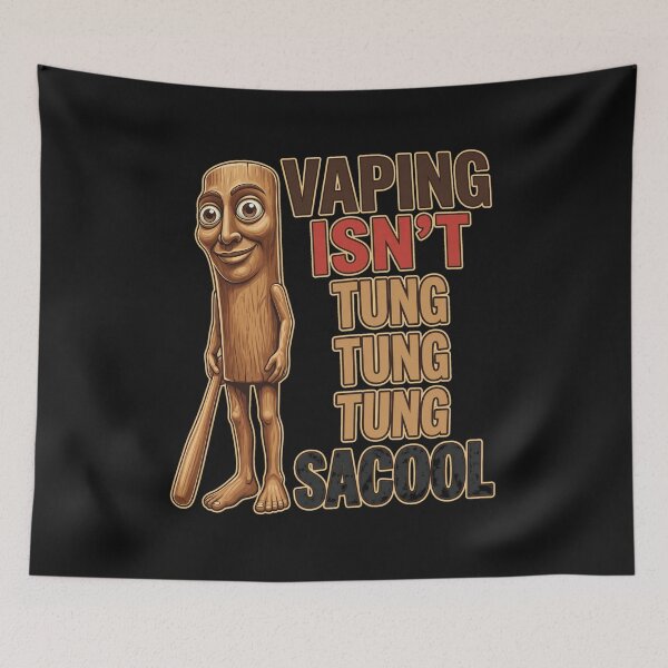 Item preview, Vaping Isn't Tung Tung Tung Sacool Wood Man designed and sold by Eowcat.