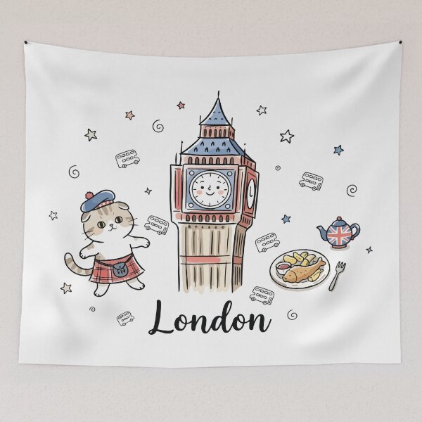 Item preview, Cute Big Ben London Doodle Art designed and sold by RamyGallery.