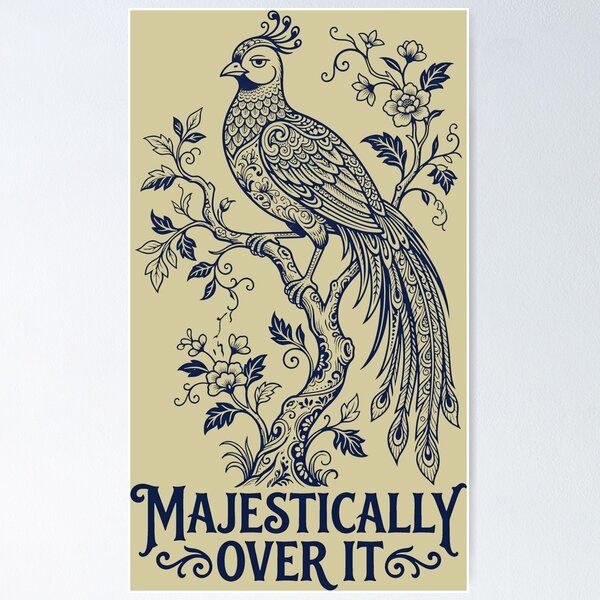 Item preview, Majestically Over It - Sarcastic Bird Line Art designed and sold by SplashTastic.
