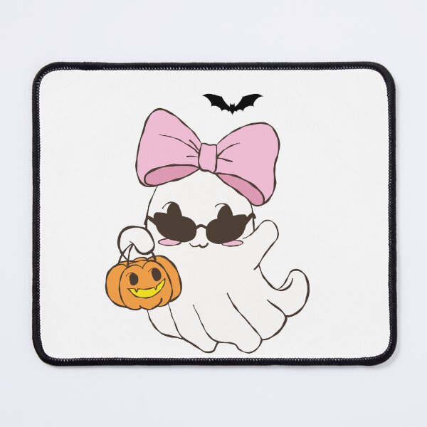 Item preview, Cute Kawaii Ghost with Pink Bow Halloween designed and sold by     Sela Art .