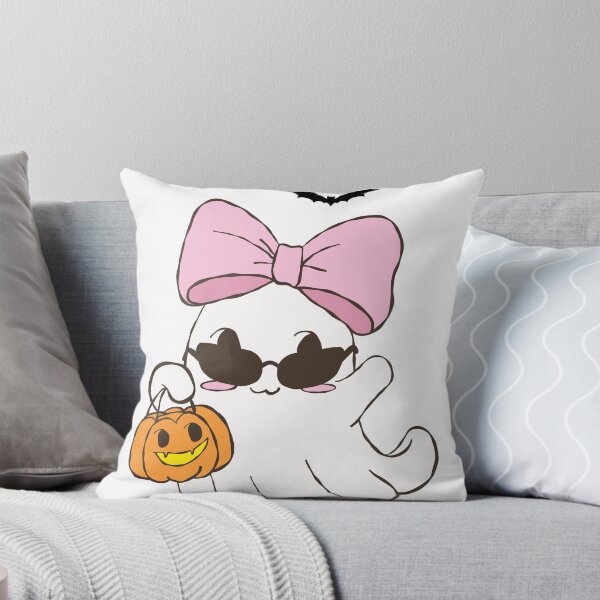 Item preview, Cute Kawaii Ghost with Pink Bow Halloween designed and sold by     Sela Art .