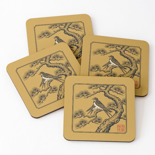Item preview, Japanese Woodblock Swallow - Asian Art Line Art designed and sold by SplashTastic.