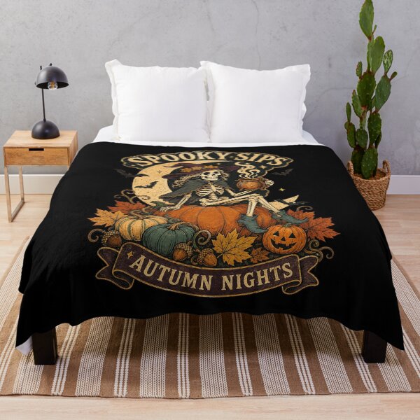 Item preview, Spooky Sips Autumn Nights Skeleton Witch Coffee designed and sold by VioletNance.