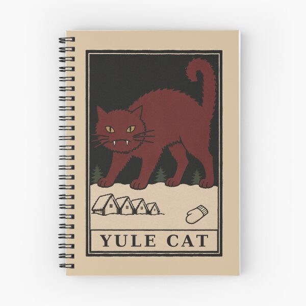 Item preview, Yule Cat Over the Farmstead — Christmas Monsters No. 2 | Gothic Woodcut designed and sold by Planthem.