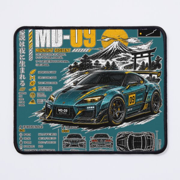 Item preview, MD-09 Midnight Descent | Touge Night Drive Automotive Car Art designed and sold by MidnightPistons.