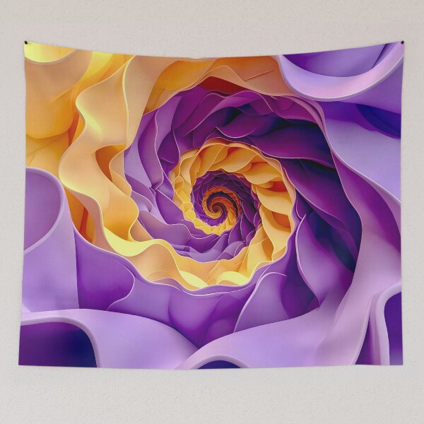 Item preview, Vibrant Spiral of Colors in Purple and Yellow designed and sold by Vicky Brago-Mitchell®.