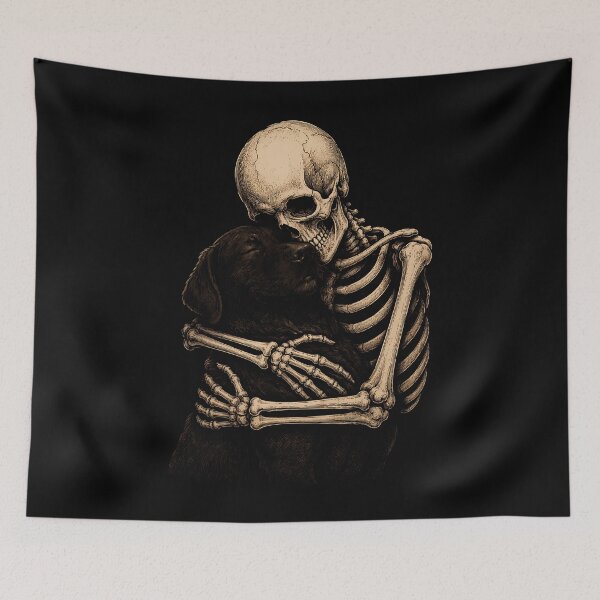 Item preview, Skeleton and Dog Embrace Design Black Labrador Halloween designed and sold by rafaeltto.