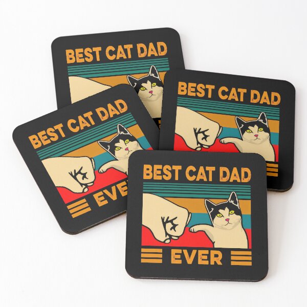 Item preview, Best Cat Dad Ever Retro Stripe Paw Fist designed and sold by Dmo3HarkoArt.