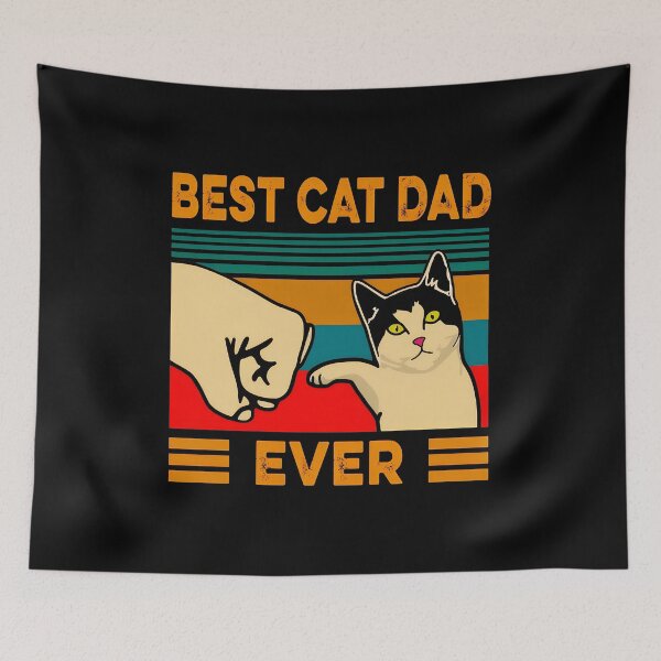 Item preview, Best Cat Dad Ever Retro Stripe Paw Fist designed and sold by Dmo3HarkoArt.