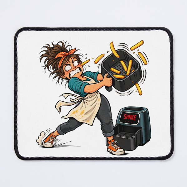 Item preview, Air Fryer Shake Gone Wrong Funny Cooking Cartoon designed and sold by Concrete Coffee Studio.
