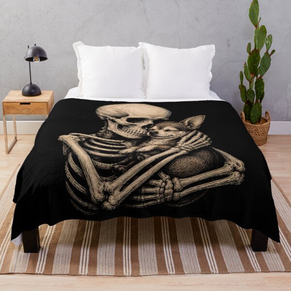 Item preview, Skeleton embracing a cute chihuahua design halloween designed and sold by rafaeltto.