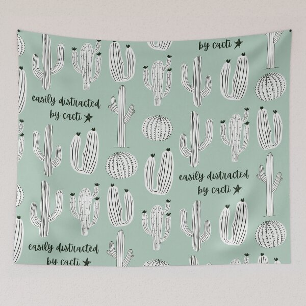 Item preview, Easily Distracted By Cacti Garden Hand Drawn Pattern designed and sold by LibertyHub.