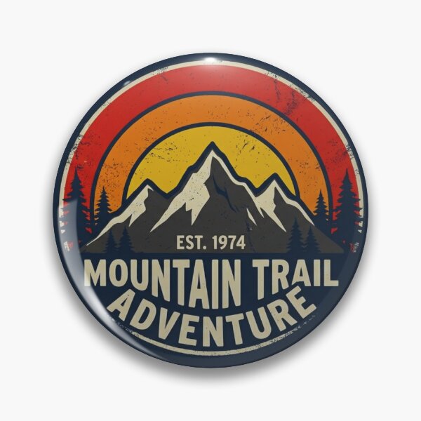 Item preview, Vintage Mountain Trail Adventure Embroidered Patch designed and sold by GabeMountainArt.