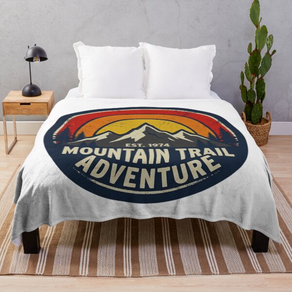 Item preview, Vintage Mountain Trail Adventure Embroidered Patch designed and sold by GabeMountainArt.