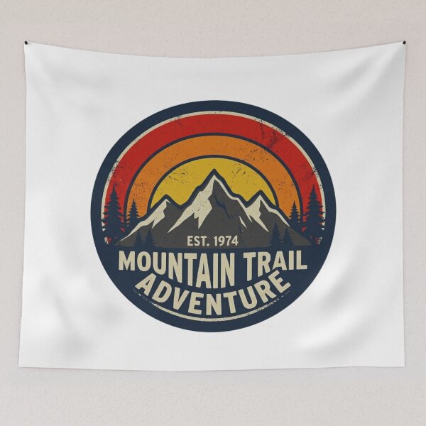 Item preview, Vintage Mountain Trail Adventure Embroidered Patch designed and sold by GabeMountainArt.