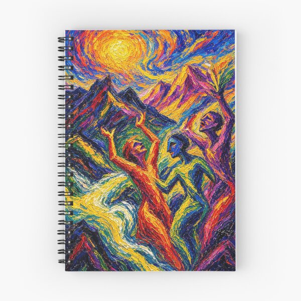 Item preview, Vibrant Expressionist Dance of Colors – Joyful Figures Under Swirling Sun designed and sold by MFMart.