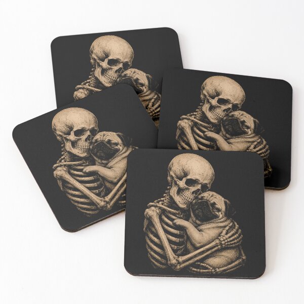 Item preview, Skeleton and Pug Love Graphic Design Halloween designed and sold by rafaeltto.