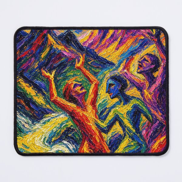 Item preview, Vibrant Expressionist Dance of Colors – Joyful Figures Under Swirling Sun designed and sold by MFMart.