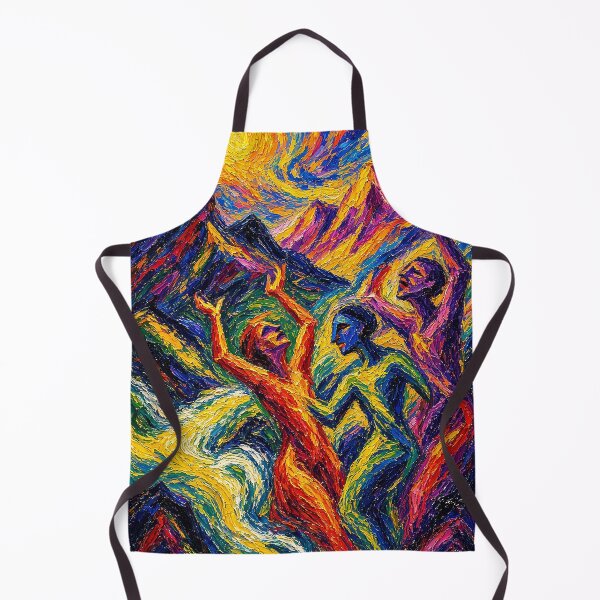 Item preview, Vibrant Expressionist Dance of Colors – Joyful Figures Under Swirling Sun designed and sold by MFMart.