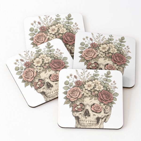 Item preview, Floral Skull Bouquet Design | Botanical Skull Sublimation Art designed and sold by MOCH- ART.
