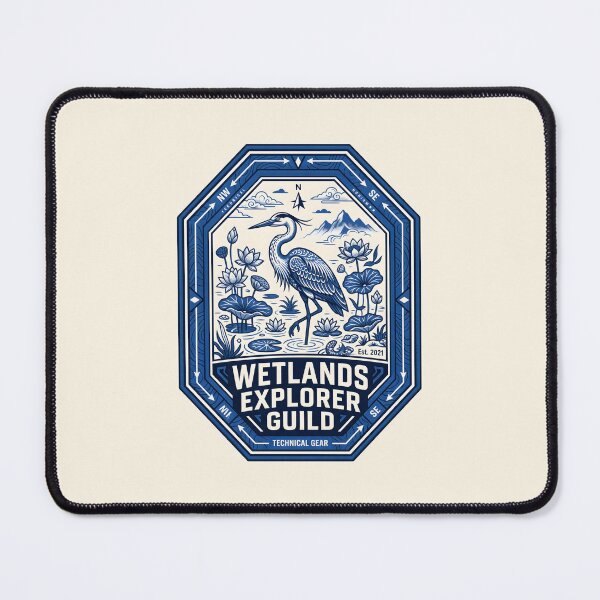 Item preview, Wetlands Explorer Guild - Great Blue Heron Vintage Badge designed and sold by SplashTastic.