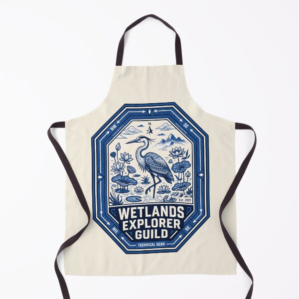 Item preview, Wetlands Explorer Guild - Great Blue Heron Vintage Badge designed and sold by SplashTastic.