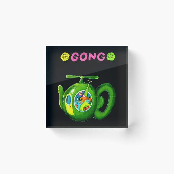 Item preview, Bright Green Flying Object With Propeller Floating On Dark designed and sold by GoldRoad.