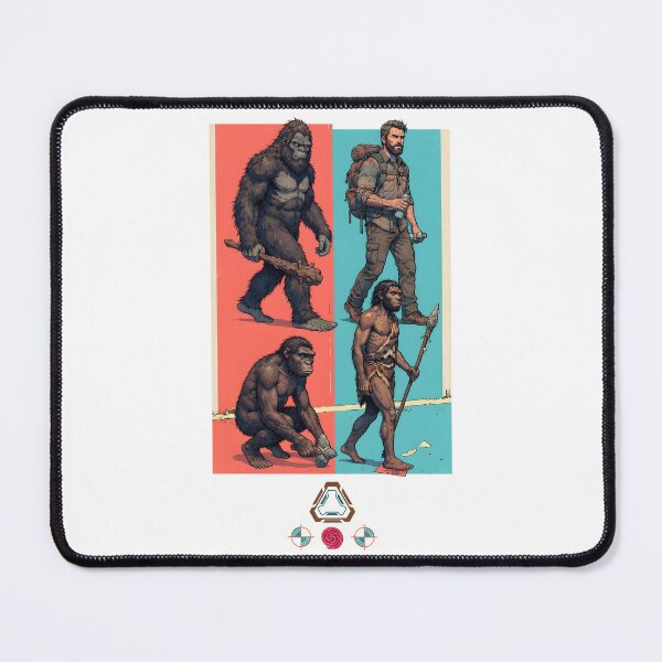 Item preview, The Missing Link Evolution Funny Bigfoot and Human Print Design designed and sold by Whimsy Trail Co.