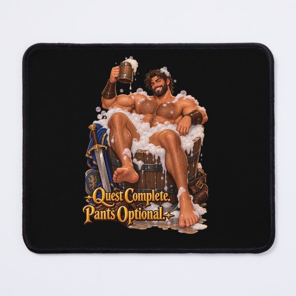 Item preview, Quest Complete — Pants Optional Hero designed and sold by bareblade.